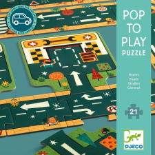 DJECO Djeco Óriás puzzle - Utak, irányok, 21 db-os puzzle, kirakós