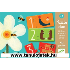 DJECO Djeco Számok 1-10, 2 részes kirakó, 10 pár egy dobozban, numbers puzzle, kirakós