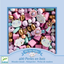DJECO Fa gyöngyök - Szivárvány - Wooden beads, Rainbow - Djeco kreatív és készségfejlesztő