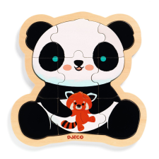DJECO Fa puzzle - Panda 9 db-os puzzle, kirakós