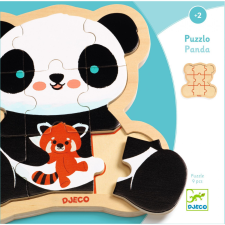  Djeco Fa puzzle - Panda, 9 db-os - Puzzlo Panda játékfigura