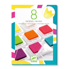 DJECO Ink Pads - Nyomdapárna készlet, 8 Pop szín kreatív és készségfejlesztő