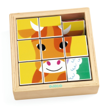 DJECO Kockakirakó - Állatkipörgető - Animoroll puzzle, kirakós