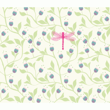 Djeco Little BIG room Djeco: Little Big room Dekortapéta - Szitakötő - Blue flowers tapéta, díszléc és más dekoráció