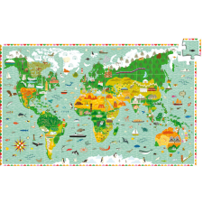 DJECO Megfigyeltető puzzle - Lenyűgöző világunk térképe-200db-os puzzle, kirakós