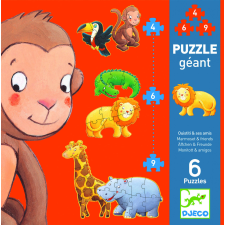 DJECO Óriás vadon élő állatok kirakós játék puzzle, kirakós
