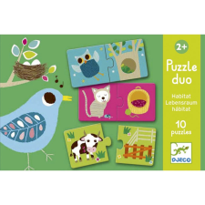 DJECO Párosító puzzle 10 db-os- Állatok és lakhelyük puzzle, kirakós