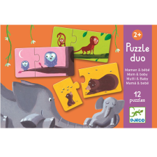 DJECO Párosító puzzle - állatok és kicsinyeik - 12 db-os puzzle, kirakós