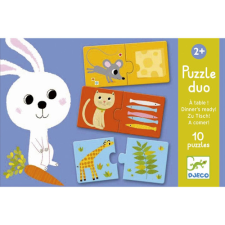 DJECO Párosító puzzle - Ki mit szeret? - 12 db-os puzzle, kirakós