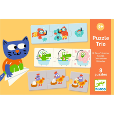 DJECO Puzzle trio 8db-os - vicces kis történetek állatokkal puzzle, kirakós