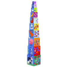 DJECO Toronyépítő kocka – Mulatságos építő – 10 funny blocks baba