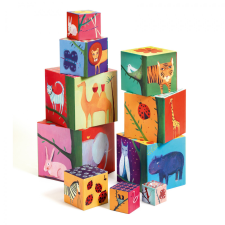 DJECO Toronyépítő kocka - Természet és állatok - 10 nature & animal blocks készségfejlesztő