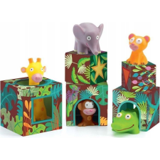 DJECO Toronyépítő - Maxi, Szavannai Állatok - Maxi Topanijungle (DJ09101) oktatójáték