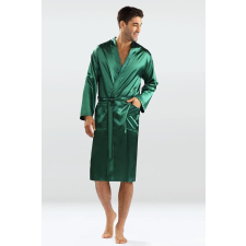 DKaren Christian férfi szatén fürdőköpeny, zöld XXL férfi köntös