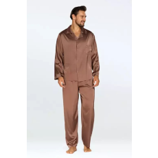 DKaren Lukas férfi szaténpizsama, barna XXL