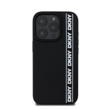 DKNY 3D Rubber Repeat Logo Line iPhone 16 Pro tok, fekete tok és táska