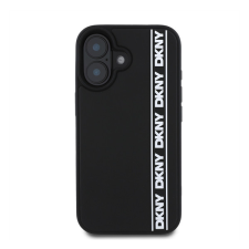 DKNY 3D Rubber Repeat Logo Line iPhone 16 tok, fekete tok és táska