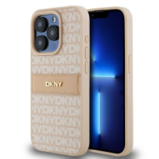 DKNY DKHCP15LPRTHSLP Leather Mono Stripe & Metal Logo tok iPhone 15 Pro - rózsaszín tok és táska
