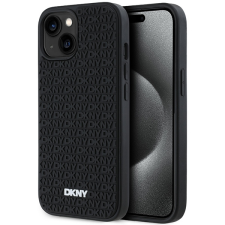 DKNY DKHCP15S3DRPWK 3D Rubber Repeat Pattern tok iPhone 15/14/13 - fekete tok és táska