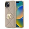 DKNY DKHCP15SPQDSLE Quilted Stack Logo tok iPhone 15 - bézs
