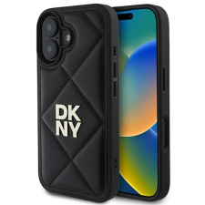 DKNY DKHCP16SPQDSLK Quilted Stack Logo tok iPhone 16 - fekete tok és táska