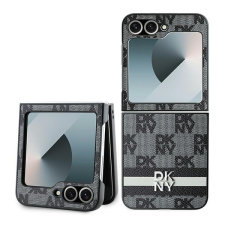 DKNY DKHCZF6PCPTSSK Chequered Pattern Printed Stripes tok Samsung Galaxy Z Flip6 F741 - fekete tok és táska