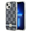 DKNY DKHMP15MHCPTSK IML Checkered Mono Pattern &amp; Printed Stripes MagSafe-kompatibilis tok iPhone 15 Plus / 14 Plus - fekete