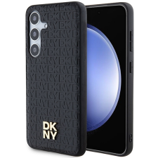 DKNY DKHMS24SPSHRPSK Leather Pattern Metal Logo MagSafe-kompatibilis tok Samsung Galaxy S24 - fekete tok és táska