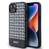DKNY DKNY PU bőr Repeat Pattern Bottom Stripe MagSafe tok iPhone 14 készülékhez fekete