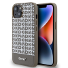 DKNY DKNY PU bőr Repeat Pattern Bottom Stripe MagSafe tok iPhone 15 készülékhez barna