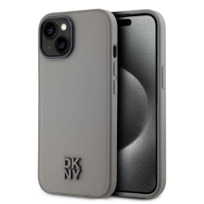 DKNY DKNY PU bőr Stack Logo MagSafe tok iPhone 15 készülékhez szürke tok és táska