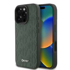 DKNY DKNY PU Leather Grid Pattern Magsafe tok iPhone 16 Pro készülékhez zöld tok és táska