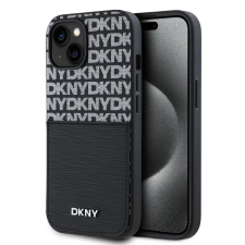 DKNY DKNY PU Leather Repeat Pattern kártyatartós tok iPhone 15 készülékhez fekete tok és táska