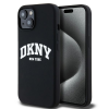 DKNY iPhone 13 / 14 / 15 MagSafe Arch LOGO keménykeretes Szilikon Telefon tok - Fekete (DKHMP14SSNYACH)
