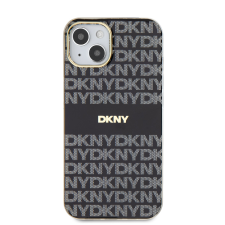 DKNY iPhone 13 MagSafe Mintás középcsíkkal PC TPU Telefon tok - Fekete (DKHMP13MHRHSEK) mobiltelefon kellék