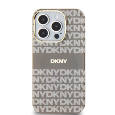 DKNY iPhone 13 Pro MagSafe Mintás középcsíkkal PC TPU Telefon tok - Bézs (DKHMP13LHRHSEE) mobiltelefon kellék