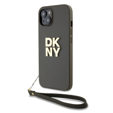 DKNY iPhone 15 Csuklópántos PU Bőr Telefon tok - Sötétzöld (DKHCP15SPBSWSA) tok és táska