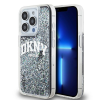 DKNY iPhone 15 Pro Arch LOGO Glitter műanyag Telefon tok - Fekete (DKHCP15LLBNAEK)