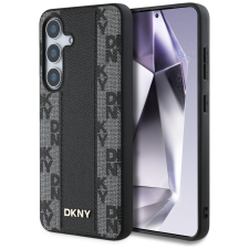 DKNY Leather Checkered Pattern Samsung Galaxy S25 MagSafe hátlap tok, fekete tok és táska