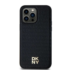 DKNY Leather Pattern Metal Logo MagSafe-kompatibilis tok Samsung Galaxy S24 Plus - fekete tok és táska