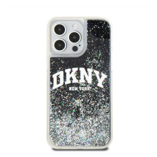  DKNY Liquid Glitter Arch Logo iPhone 13 Pro hátlap tok, fekete tok és táska