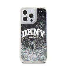 DKNY Liquid Glitter Arch Logo iPhone 14 Pro Max hátlap tok, fekete tok és táska