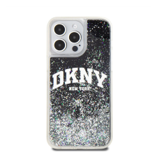DKNY Liquid Glitter Arch Logo iPhone 15 Pro Max hátlap tok, fekete tok és táska