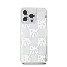 DKNY Liquid Glitter Checkered Pattern iPhone 15 Pro Max hátlap tok, átlátszó tok és táska