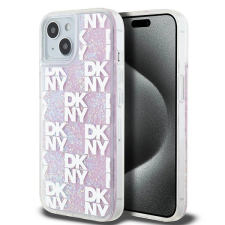 DKNY Liquid Glitter Multilogo tok iPhone 15 / 14 / 13 - rózsaszín tok és táska