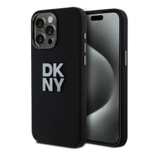 DKNY Liquid Silicone Metal Logo Apple iPhone 15 Pro hátlap tok, fekete, DKHCP15LSMCBSK tok és táska