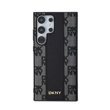 DKNY PU Leather Checkered Pattern Magsafe Samsung Galaxy S24 Ultra hátlap tok, fekete tok és táska