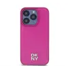  DKNY PU Leather Repeat Pattern Stack Logo Apple iPhone 15 Pro Magsafe tok, rózsaszín