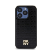 DKNY PU Leather Repeat Pattern Stack Logo iPhone 14 Pro Max Magsafe hátlap tok, fekete