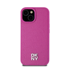 DKNY PU Leather Repeat Pattern Stack Logo iPhone 15 MagSafe tok, rózsaszín tok és táska